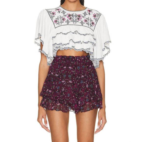 ISABEL MARANT Tops - NEW ISABEL MARANT sana embroidered crop top in white